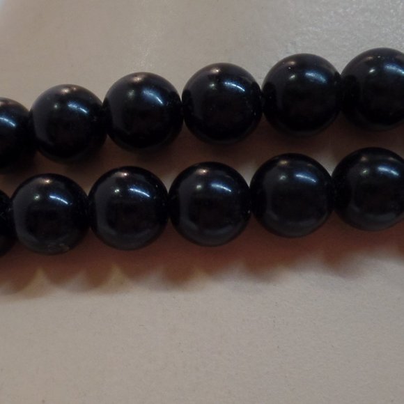 Kenneth J. Lane KJL for Avon Black Beaded Multi Strand Necklace Rose Bling 14" - Picture 3 of 16